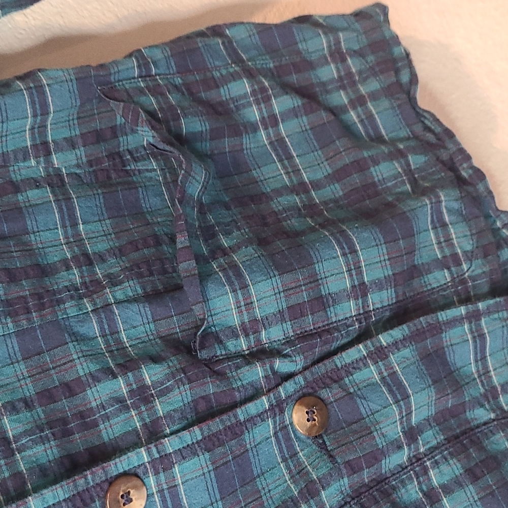 Vintage Eddie Bauer black label plaid blazer jacket small petite blue - Picture 3 of 8
